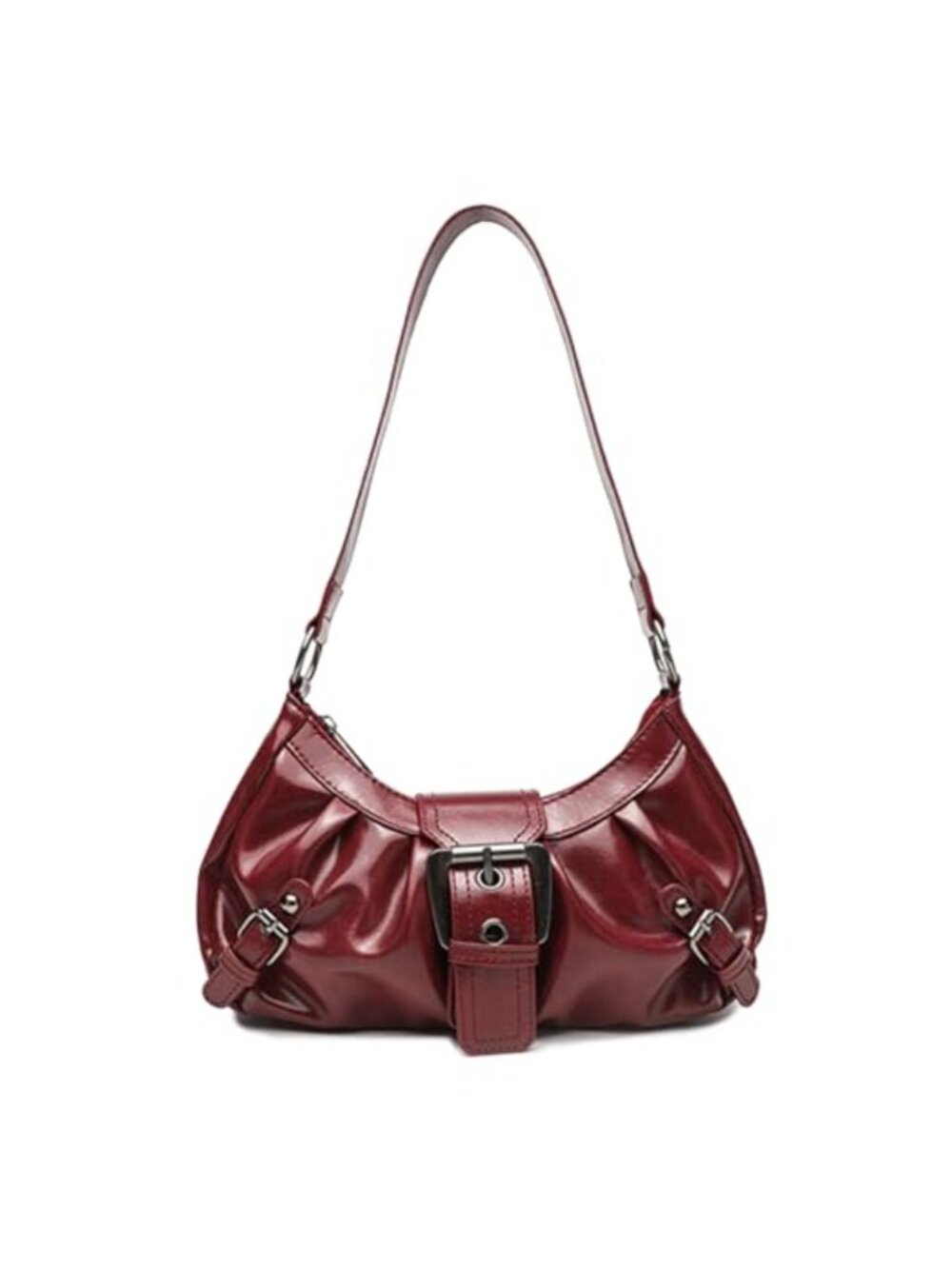 Hobo Shoulder Bag PU Leather Crossbody Purse Adjustable Strap Zip